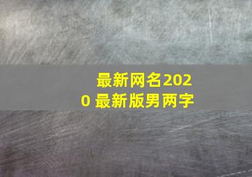 最新网名2020 最新版男两字